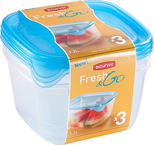 Conjunto de 3 Recipientes para Alimentos CURVER Fresh'n Go Curver - Recipientes de armazenamento de alimentos - conjunto, recipientes, alimentos, curver, freshn go