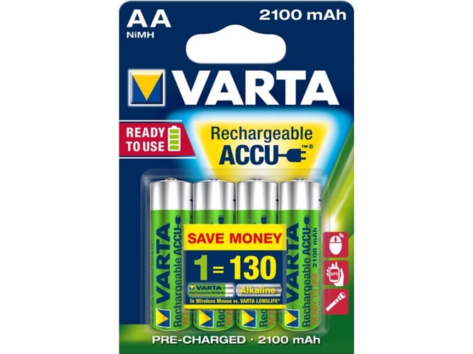 Pilha Recarregável VARTA Longlife Accu AA Varta - Baterias de uso geral - recarregável, aa, Ready to Use