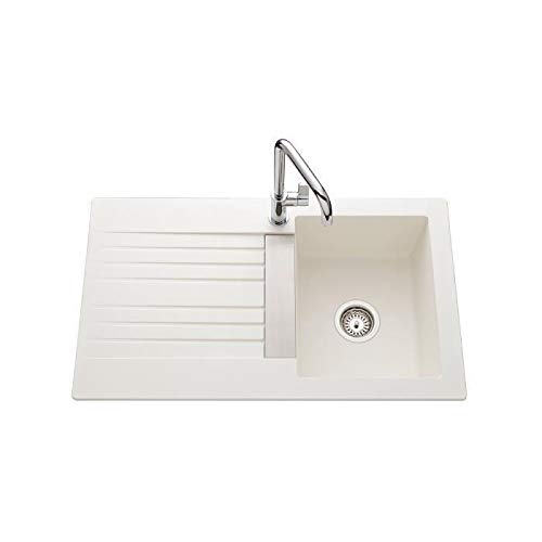 Ewi Evier Cuisine A Encastrer 1 Bac + 1 Égouttoir Soledad - Résine - 86 X 50 Cm - Blanc EWI - Pias de cozinha e utilidade - encastrável, resina, 86 x 50 cm, branco