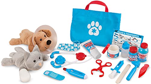 Conjunto de brinquedos de madeira Melissa & Doug Pet Vet BIGBUY FUN - Profissões fingidas e representação de papéis - brinquedos, madeira, melissa & doug, pet vet, acessórios, médico