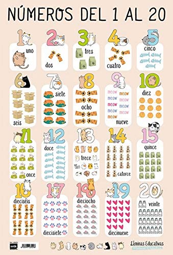 Lámina Educativa Números Del 1 Al 20 Erik Erik Editores - Pósteres, impressões e arte visual - números, 1-20