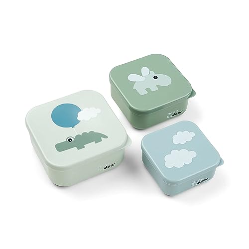 Conjunto de Recipientes DONE BY DEER Happy Clouds Done by Deer - Utensílios de mesa - nuvens, cores verde, 240 ml, 370 ml, 540 ml