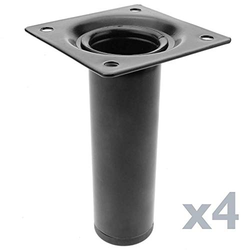 Pernas para Mesa de Apoio PRIMEMATIK 10 cm PrimeMatik.com - Peças de reposição para telemóveis - 10 cm, aço preto, fácil fixação, 4 pés