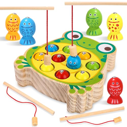 Brinquedo Educativo KURENY TOYS Magnético Kureny - Brinquedos de pesca - educativo, magnético, 6 peixes, placa de jogo