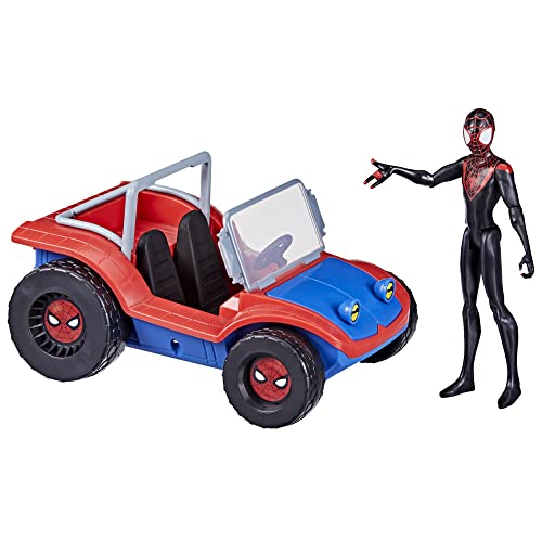 Figura de Ação SPIDER-MAN Miles Morales Vehicle and Figure Set Hasbro - Brinquedos - miles morales, veículo, roda giratória, design spider-mobile
