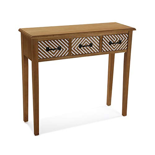 Mesa de Apoio Mimma Severn | Madeira e Branco VERSA - Mesas de Sofá - madeira, branco