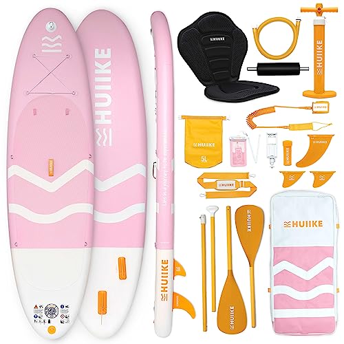 Tábuas Insufláveis com Acessórios Premium SUP Paddleboard Huiike Brand SL - Náutica e esportes aquáticos - 305x84x15 cm, 130 kg, leash, bomba manual, remo duplo