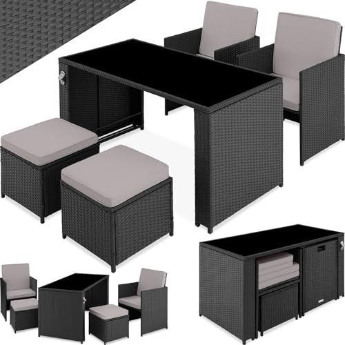 Conjunto de Móveis TECTAKE (Cinzento - Aço - 60x65.5x75 cm) TecTake - Móveis de exterior - cinzento, aço, 60x65.5x75 cm