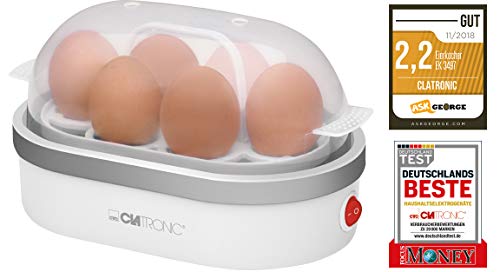 Clatronic Ek 3497 Balcão Branco Máquina de Cozinha de Ovos Clatronic - Eletrodomésticos de cozinha - balcão, branco, máquina de cozinhar, ovos, termostato regulável