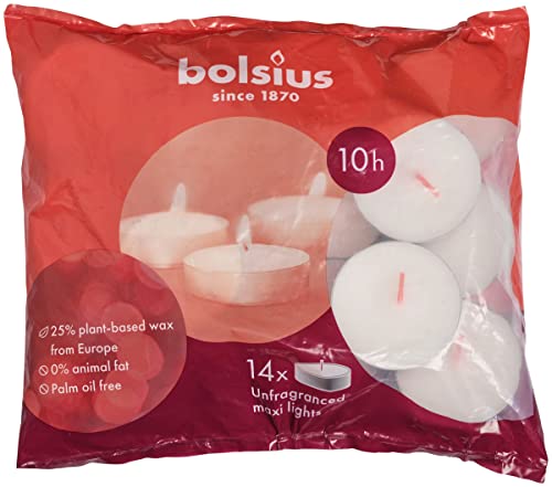 Vela Maxi Tea Lights BOLSUIS (Branco - 10h - Cera) BOLSIUS - Velas - 10h, cera natural, vegana, reciclável