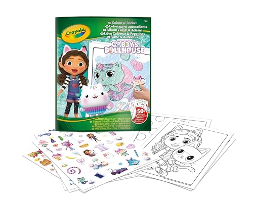 Folhas para Colorir CRAYOLA - Gabby's Dollhouse (Idade Mínima Recomendada: 3 anos) CRAYOLA - Materiais de arte e artesanato - folhas, colorir, crayola, gabby, dollhouse, idade mínima recomendada