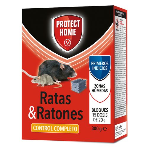 Raticida em Blocos 15X20 Gr Protect Home PROTECT HOME - Pesticidas - raticida, blocos, 15x20 cm