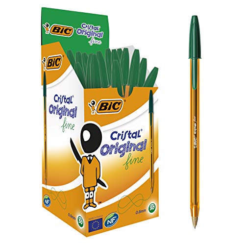 Esferográfica BIC Cristal Original Verde (0,8 mm) BIC - Canetas - 0,8 mm, plástico transparente, bico amarelo