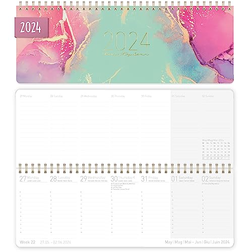 Calendário Semanal Haeft Rosa Horizontal 2024 Häfft-Verlag - Calendários, organizadores e planejadores - semanal, haefer, rosa, horizontal