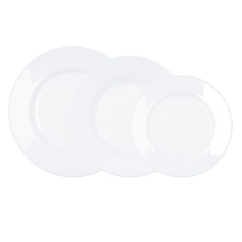 Conjunto de Talheres LUMINARC Plumi (Vidro - Branco) Luminarc - Pratos - vidro, opal branco, 18 peças, compatível máquina de lavar louça