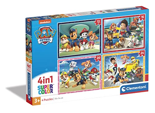 Puzzle CLEMENTONI 4 em 1: Patrulha Pata (Idade Mínima: 6 Anos - 100 Peças) CLEMENTONI - Quebra-cabeças - patrulha pata, 100 peças, idade mínima 6 anos
