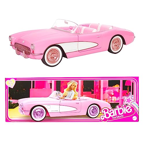 Barbie: The Movie Corvettemovie Car 30 Cm Mattel - Carrinhos de brinquedo - corvette, 30 cm, interior rosa, rodas giratórias, asa de aterro