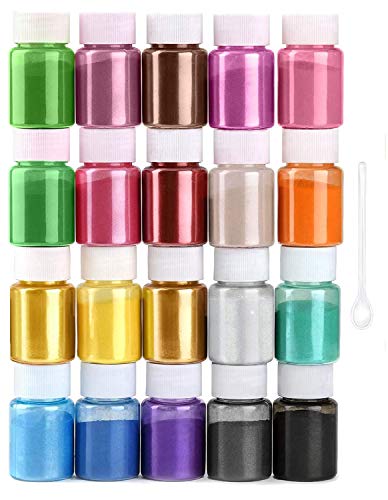 Pigmentos para Resina Epoxi 20X10G JEMESI JEMESI - Tinta, tinta de arte e esmalte - pigmentos, resina epoxi, 20 cores, brilhante
