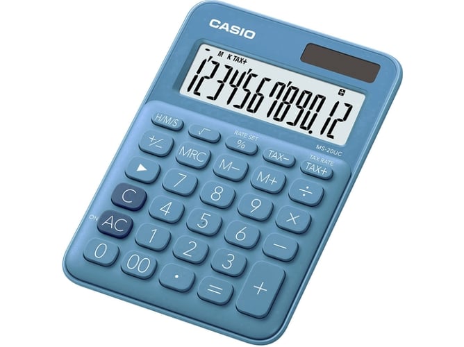 Calculadora de Mesa Casio MS-20UC Azul (Calculadora) Casio - Calculadoras básicas - calculadora, casio, ms-20uc, azul
