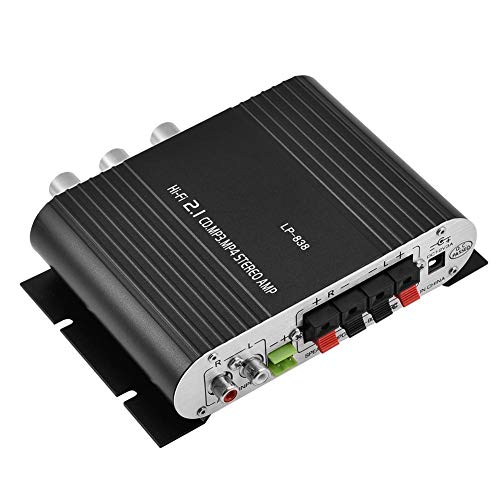 Amplificador AUTOBASS ABA-211 (Preto - 21 W) Heayzoki - Áudio - 21 W, alta fidelidade, tomada MP3, baixa distorção