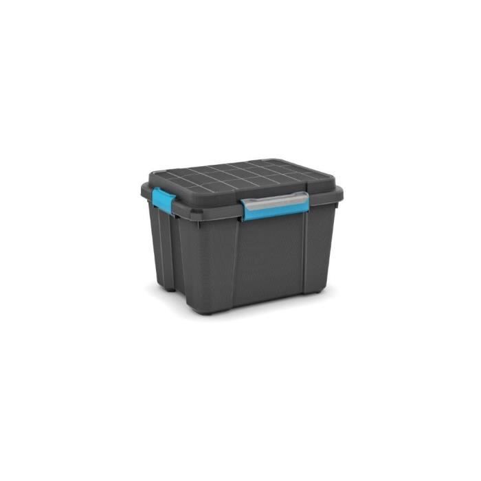 Caixa para Ferramentas KIS SCUBA BOX M Preto Kis - Recipientes de armazenamento doméstico - fecho de clipe, rodas, resistente, empilhável