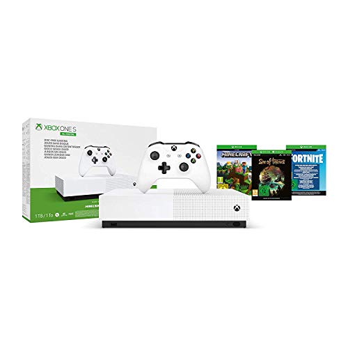 Consola XBOX ONE S (M12) + Jogo Minecraft + Sea Of Thieves + Fortnite Microsoft - Áudio - XBOX ONE S, minecraft, sea of thieves, fortnite
