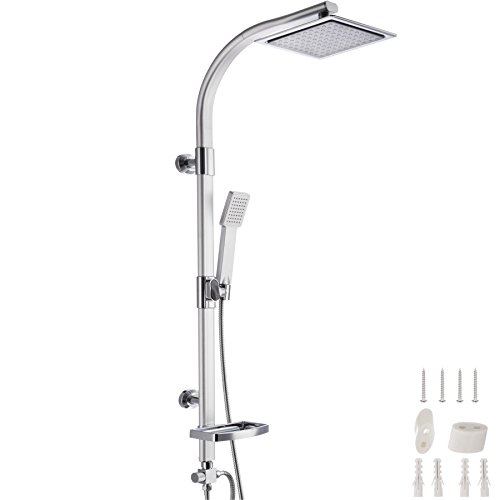 Conjunto de chuveiro TECTAKE com pulverizador manual (Cinzento - Aço inoxidável) TecTake - Acessórios de encanamento - pulverizador, manual, aço inoxidável