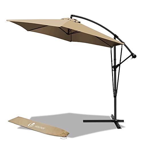 Guarda-Sol VOUNOT Extensível (Cinzento - Algodão - 300x300 cm) VOUNOT - Guarda-sóis e toldos de exterior - extensível, algodão, 300x300 cm