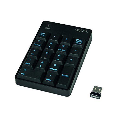 Teclado LOGILINK ID0120 (Wireless - Layout Alemão) Logilink - Teclados numéricos - layout alemão, sem fios, compacto, alcance 10m