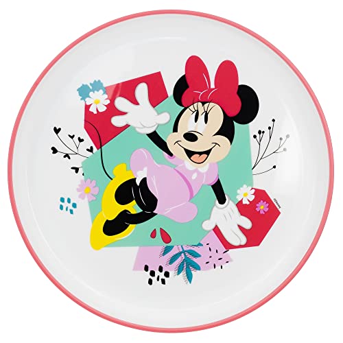 Prato Infantil Reutilizável Bicolor com Base Antiderrapante de Minnie Mouse Stor - Pratos - reutilizável, base antiderrapante, minnie mouse, fácil de limpar