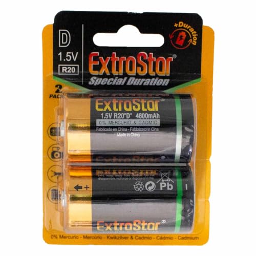 Pilha A2Z World R20 Alcalino Linterna D A2ZWORLD - Baterias de uso geral - 4600 mAh, R20, alcalino, 1.5v