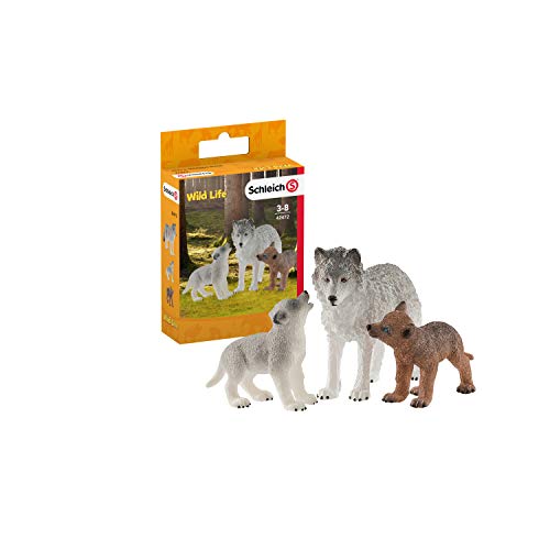 Figuras de Ação SCHLEICH (Idade Mínima Recomendada: 3 anos) Schleich - Bonecos de ação e brinquedo - mamã loba, filhotes, selva, 3 anos