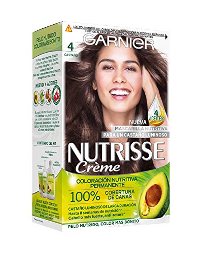 Coloração Permanente com Máscara Nutritiva de Quatro Óleos CASTANHO 4 GARNIER Garnier - Coloração de cabelo - coloração permanente, máscara nutricional, quatro óleos, castanho