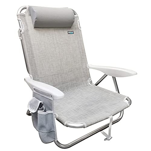 Cadeira de Praia AKTIVE (Bege - Poliéster - 67 x 67 x 76 cm) AKTIVE - Móveis de exterior - bege, poliéster, 67x67x76 cm