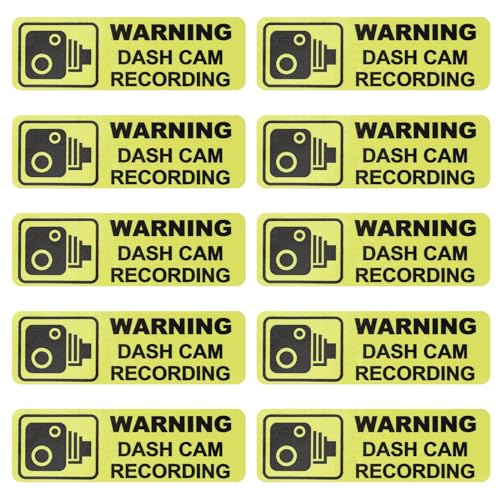 ECSiNG 10 Warning Stickers of Camera Rain Guard Pvc 89X28Mm for Car ECSiNG - Sinalização - aviso, câmera, pvc, 89x28mm