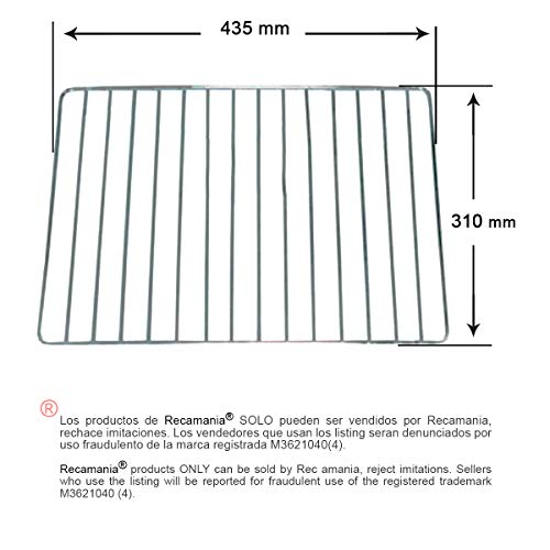 Grelha para Forno TEKA HT490/HT510 (Compatibilidade: 31.5 x 43.5 cm) Recamania - Acessórios para cooktops, fornos e fogões - grelha, forno, teka, ht490, ht510, compatibilidade