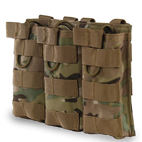 Bolsa Tática MOLLE TRIPLE ABERTA PARA REVISTAS AK AR M4 FAMAS MAG MILITAR Oarea - Estojos e suportes para munição - triple aberta, revistas, poliéster 100%, nylon, alça ajustável
