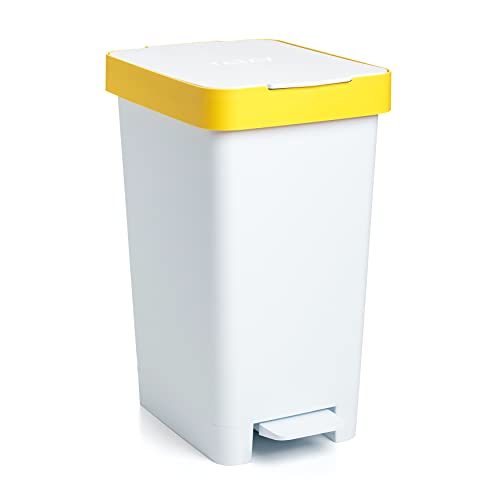 Caixote do Lixo com Abertura Automática Pela Pedal e Tampo Manual de Aço Inoxidável 25L TATAY - Acessórios de contenção de resíduos - abertura automática, pedal, tampo manual, aço inoxidável