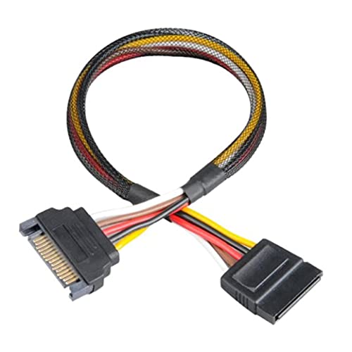 Cabo de Alimentação AKASA (Molex - Molex - 30 cm - Preto) Akasa - Cabos - 30 cm, sata, macho fêmea, preto