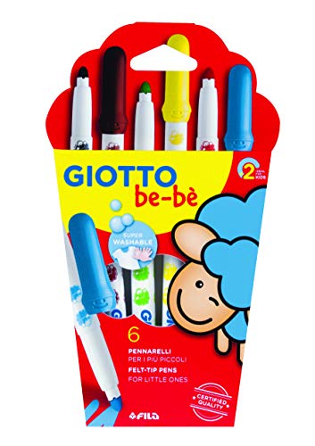 Conjunto de 6 Canetas de Feltro GIOTTO Be-Be Giotto - Canetas - 6 canetas, tinta à base de água, feltro lavável, macio