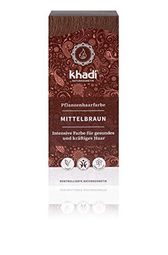 Tinta de Cabelo KHADI Herbal Henna Medium Brown (100g) Khadi - Coloração de cabelo - herbálica, castanho médio, 100g