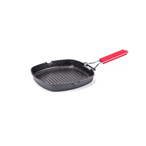 Frigideira com Alça MONETA Pro Grill (24x24cm) Alluflon spa - Chapas e grelhadores - frigideira, alça, MONETA Pro Grill, 24x24cm, alumínio