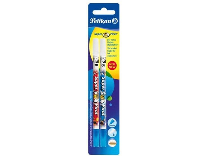 Apagador de Caneta PELIKAN Super-Pirat F/B Multicor (2 Unidades) Pelikan - Borrachas - apagador, caneta, pelikan, super-pirat, multicor