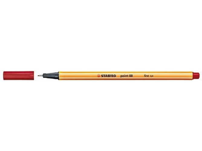 Marcador Fluorescente Ponta Fina 0.5Mm Vermelho Escuro Stabilo - Marcadores - ponta fina, 0,5mm, vermelho escuro, traço 0,4mm
