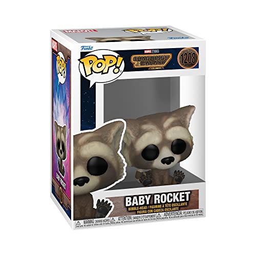 Figura FUNKO POP! MARVEL: GOTG 3 - ROCKET BABY Funko - Brinquedos - vinil, 9 cm, caixa original