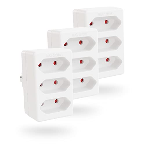 Extensão Elétrica GREATE 3X Ladrões (1700 W) ABSINA - Fios e cabos elétricos - 1700 W, preto, plástico, 230 v
