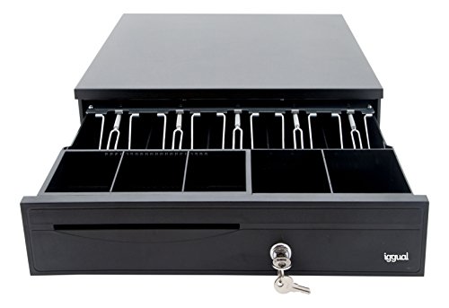 Gaveta de Registos IGGUAL IRON-3 (Aço - 41 x 29.5 x 14 cm) iggual - Gavetas e bandejas de dinheiro - 5 compartimentos, fixação com clip, moedas, abertura frontal