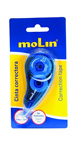 Fita de Correção MOLIN 5 mm x 8 m (Transparente) Molin - Correção de fluídos, canetas e fitas - transparente, filamento de nylon, 8 m, 5 mm