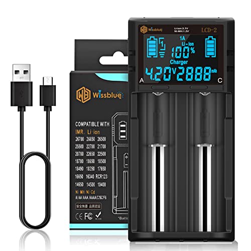 Carregador Pilhas LCD 2 AA 18650 (Recondicionado Como Novo) wbwissblue - Carregadores de bateria de uso geral - carregador, pilhas aa, 18650, lcd