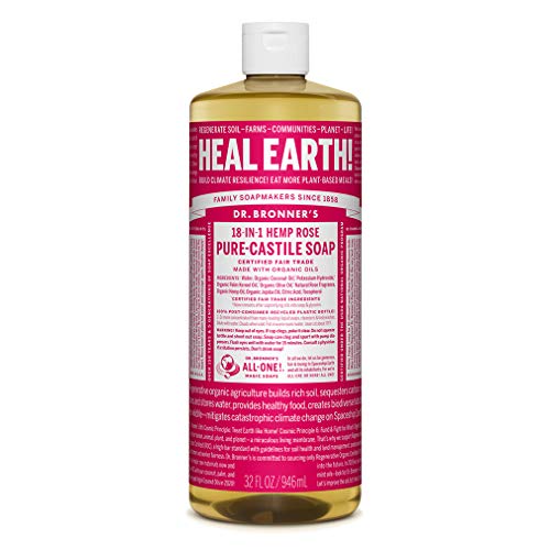 Dr. Bronner's Castilho de Rosa Líquido 1L Dr. Bronner - Gel de banho - castilho, rosa, líquido